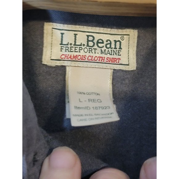 L.L. Bean Chamois‎ Shirt Long Sleeve Gray Men's Size Large-Regular - Picture 5 of 5